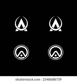 Abstract A letter design with triangle and circle shape.