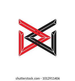 abstract letter dg 3d linked arrows logo vector