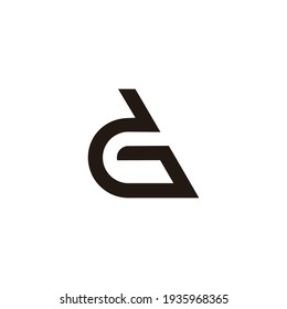 abstract letter dg simple line art geometric logo vector