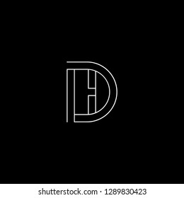 Abstract letter DI ID. Minimal logo design template. Vector letter logo with white and black color.