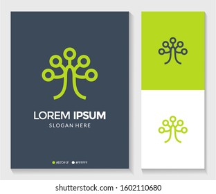 Abstract letter Digital tree logo. Modern template design. Vector illustration