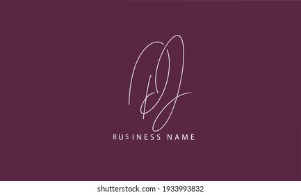 Abstract Letter DJ jD Vector Logo Design Template