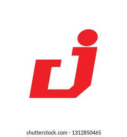 abstract letter dj simple geometric logo