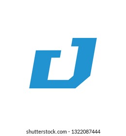 abstract letter dj simple geometric logo