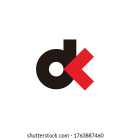 letra abstracta dk flecha simple símbolo de diseño colorido vector