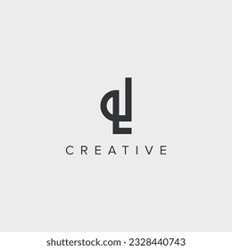 Abstract letter DL LD logo template - vector.