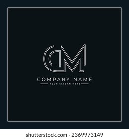 Abstract Letter DM Logo - Initial Monogram Template in Line Art Style