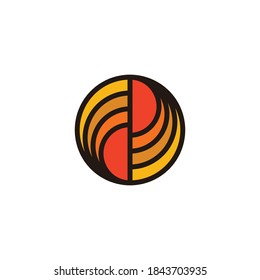 abstraktes Logo für den Buchstaben dp kreisrunden Farbverlauf-Design