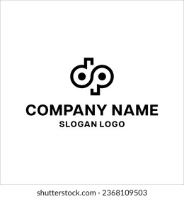 Abstract letter DP logo vector
