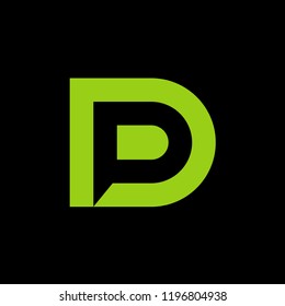 Abstract letter DP. minimal logo design template