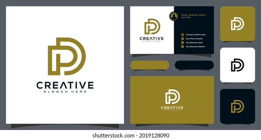 Abstract letter DP. minimal logo design template