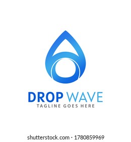 Abstract Letter A Drop Wave Logos Design Vector Illustration Template