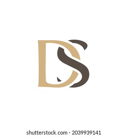 diseño de logotipo DS de letra abstracta
