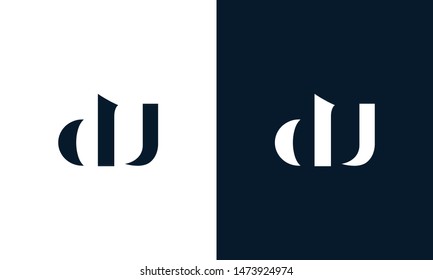 Abstract letter DU logo. This logo icon incorporate with abstract shape in the creative way.