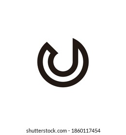 abstract letter du simple circle geometric design logo vector