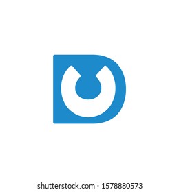 abstract letter du simple negative space logo vector