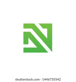 Abstract Letter DV or VD Logo, Green on White Background, Minimal Logo Icon Design Template - Vector