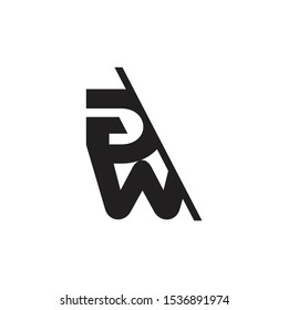 abstract letter dw slice linked logo vector