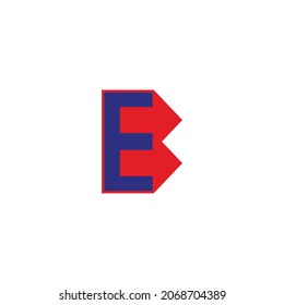 abstract letter e arrows geometric colorful logo vector