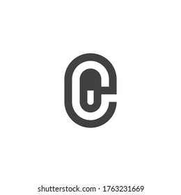 abstract letter e capsule medicine symbol geometric logo vector