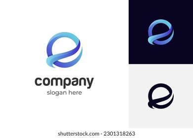 abstract letter e circle Wave logo icon design, graphic element illustration