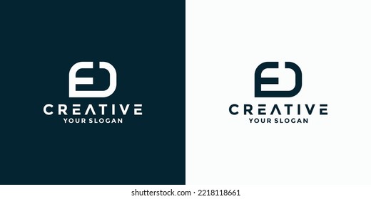diseño del logotipo de la letra abstracta E d para la identidad de la empresa