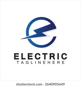 Abstract Letter E Electric Bold Logo design, Power Logo, Energy logo design template