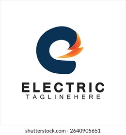 Abstract Letter E Electric Bold Logo design, Power Logo, Energy logo design template
