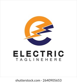 Abstract Letter E Electric Bold Logo design, Power Logo, Energy logo design template