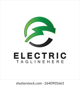 Abstract Letter E Electric Bold Logo design, Power Logo, Energy logo design template