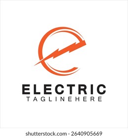Abstract Letter E Electric Bold Logo design, Power Logo, Energy logo design template