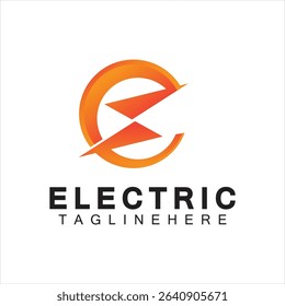 Abstract Letter E Electric Bold Logo design, Power Logo, Energy logo design template