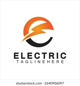 Abstract Letter E Electric Bold Logo design, Power Logo, Energy logo design template