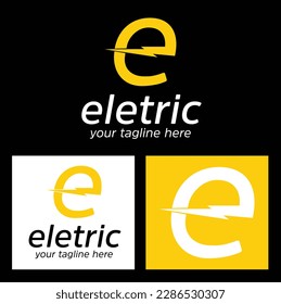 Abstract Letter E Electricity Logo. Flat Vector Logo Design Template Element