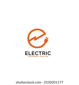 Abstract Letter E Electricity Logo. Flat Vector Logo Design Template Element