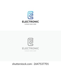 Abstract Letter E Electricity Logo. Flat Vector Logo Design Template Element