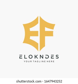 Letra abstracta E F estrella hexagón simple icono de diseño vector. Letra mayúscula Emblem con logotipo Plantilla moderna. Símbolo creativo de icono de logotipo minimalista. -VECTOR