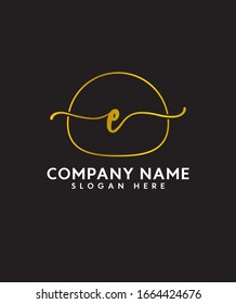 Abstract  letter E initial beauty monogram and elegant logo design, handwriting logo of initial signature  with creative template design