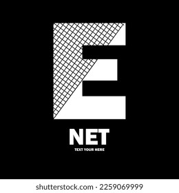 Abstract letter E line net vector logo design. Suitable for business, poster, card, net symbol and initial