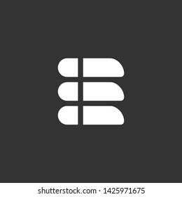 abstract letter e list design logo vector