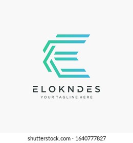 Abstract Letter E logo design With overlapping lines concept. Modern logo for business Company . Vector design template elements for your application or corporate identity.- vector