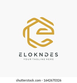 Abstract Letter E logo design With overlapping lines concept. Modern logo for business Company . Vector design template elements for your application or corporate identity.- vector