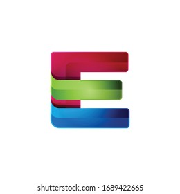 Plantilla de diseño de logotipo de letra abstracta E Imagen vectorial colorida