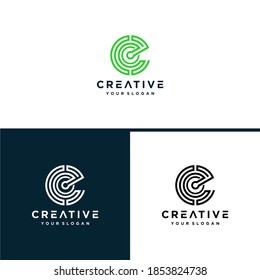 Abstract letter E logo design template, fast speed moving water quick energy technology icon