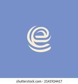 Abstract letter E logo design template. Twisted lines vector monogram symbol. Colorful dynamic icon logotype.
