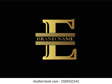 Abstract letter E logo design, Gold, beauty industry, and fashion logo.cosmetics business, spa salons. yoga, medicine companies, and clinics, gold logo abstract design.