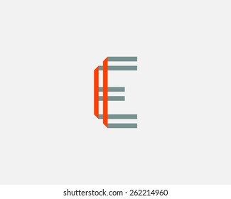 Abstract letter E logo design template. Colorful creative sign. Vector icon.