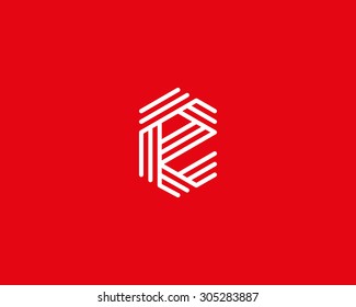 Abstract Letter E logo design template. Line vector symbol. Premium elegant sign mark icon