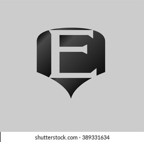 Abstract letter E logo design template
