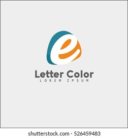 Abstract letter E logo design template. Colorful bubble creative sign.